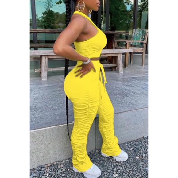 STACKED LEG 2 PIECE PANT & TOP SET - Picture 4 of 6